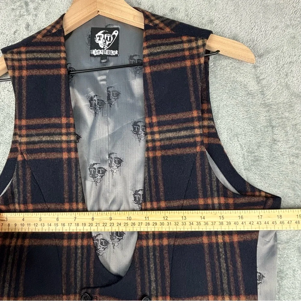 Twisted Tailor Vest Mens‎ 38R McLaren Waistcoat Navy Mustard Wool Blend